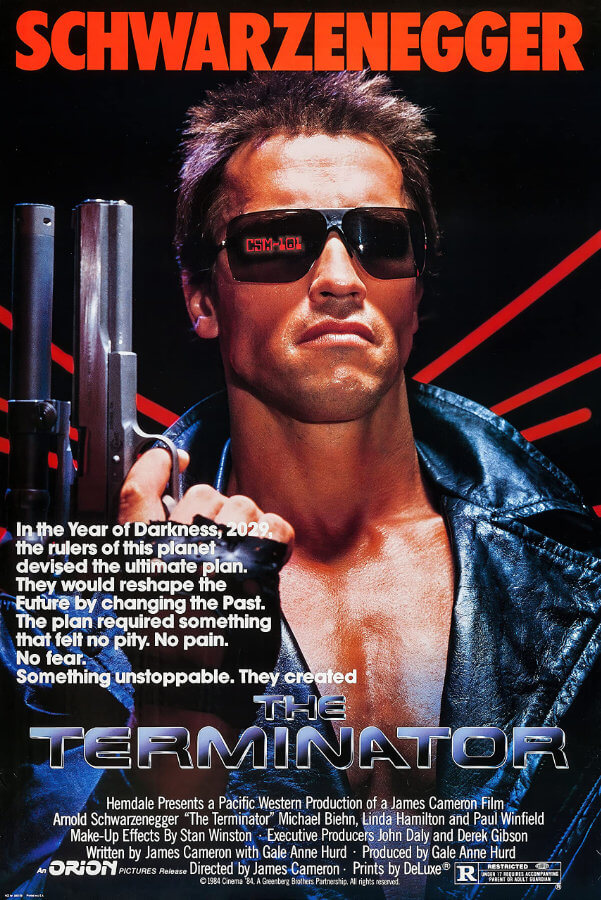 Affiche du film Terminator avec Arnold Schwarzenegger