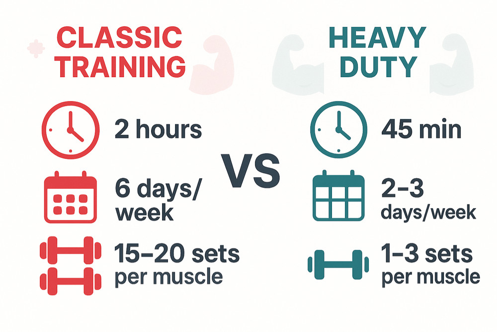 Comparaison mthode Heavy Duty vs entranement classique musculation intensit