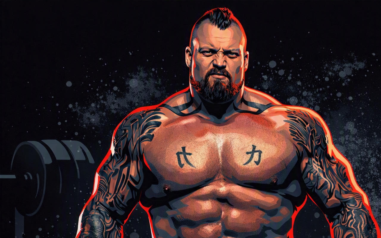 Illustration d'Eddie Hall The Beast, légende du Strongman connue pour son deadlift de 500 kg