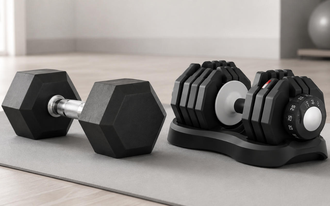 Comparatif entre haltères de musculation fixes et haltères réglables pour choisir son équipement de musculation à domicile