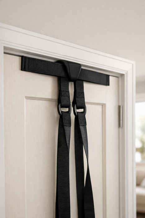 Installation dune sangle de suspension TRX avec ancrage de porte