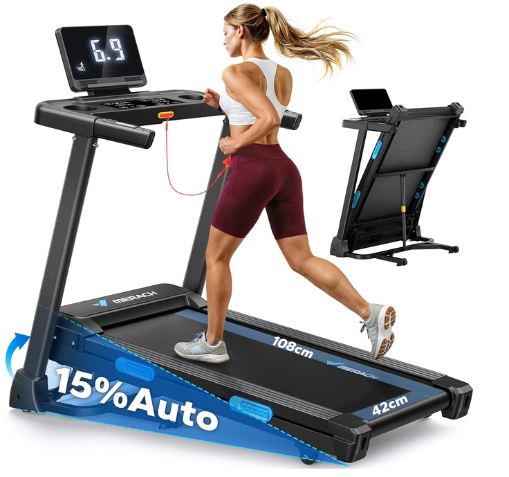 Tapis de course pliable Ultra-Résistant – 12 km/h – inclinaison 15 degrès – MERACH